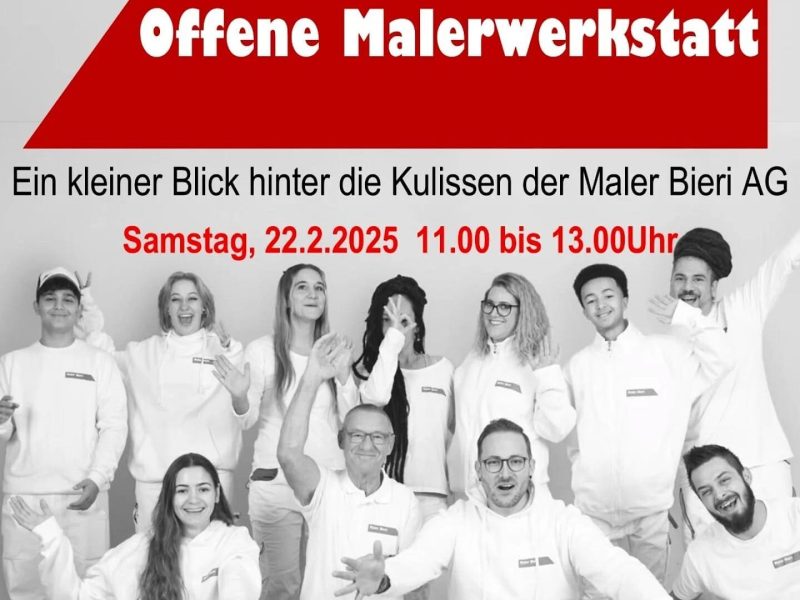 Besucher an der offenen Malerwerkstatt der Maler Bieri AG